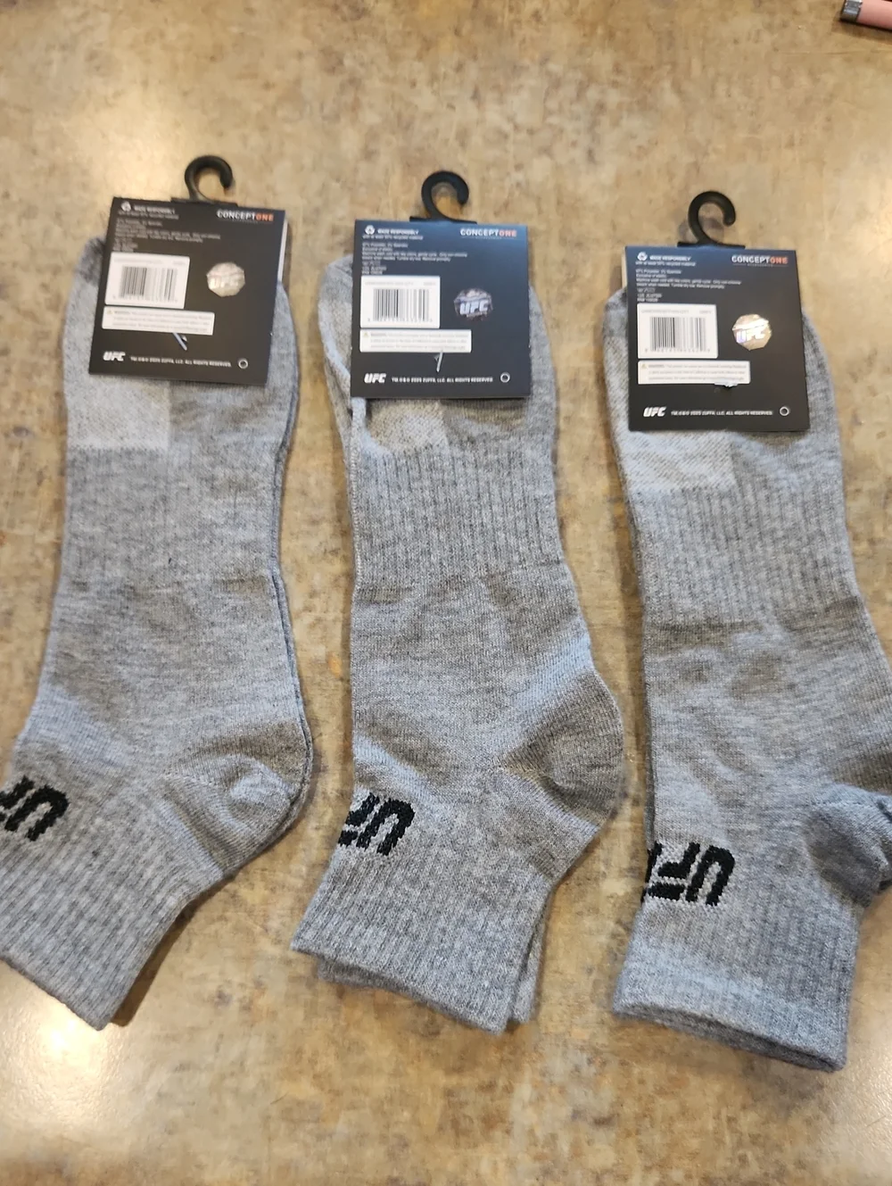 3 UFC Quarter Socks